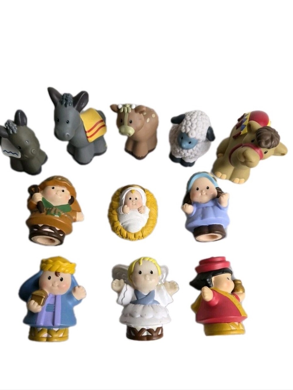 Fisher Price Little People & Animals Christmas Nativity Scene Figures Angel LOT